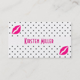 Citas Puntos de la tarjeta de visita/Polka negro con lab