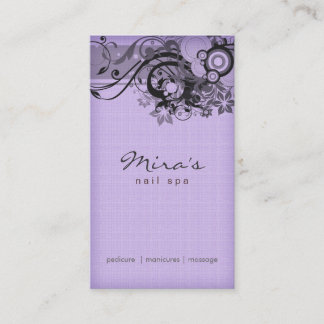Citas Púrpura negra de lino floral de la tarjeta de