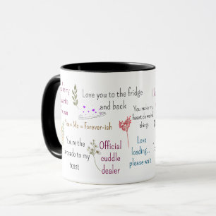 Citas románticas lindas Arte de taza estética