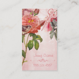 Citas Rosa floral del Grunge de la tarjeta de visita del