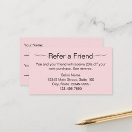 Citas Salón de belleza Rosa y Negro remiten tarjeta de a