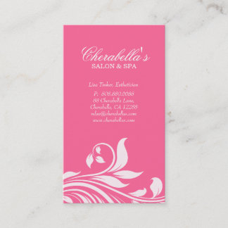 Citas Salón Tarjeta de visita Elegante Floral Blanco Ros