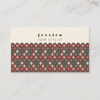 Citas Tarjeta de estilo de pelo de patrón geométrico mod