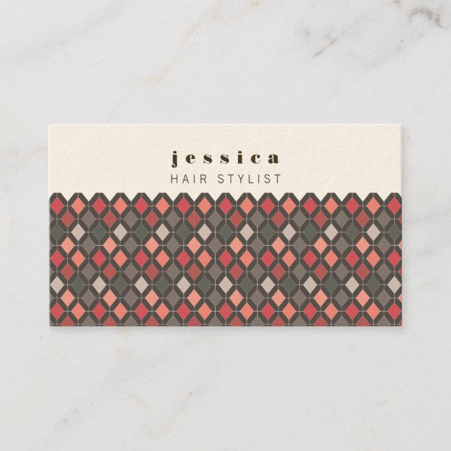 Citas Tarjeta de estilo de pelo de patrón geométrico mod (Anverso)