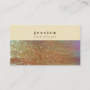 Citas Tarjeta de estilo Gold Sequins Mesh Mod Hair