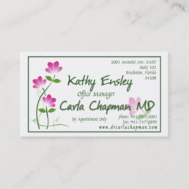 Citas Tarjeta de Kathy con el fax # (Anverso)