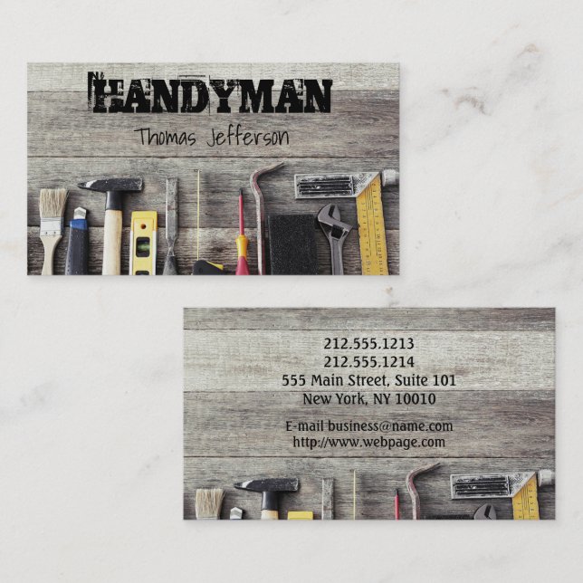 Citas Tarjeta de mantenimiento de Handyman (Anverso / Reverso)