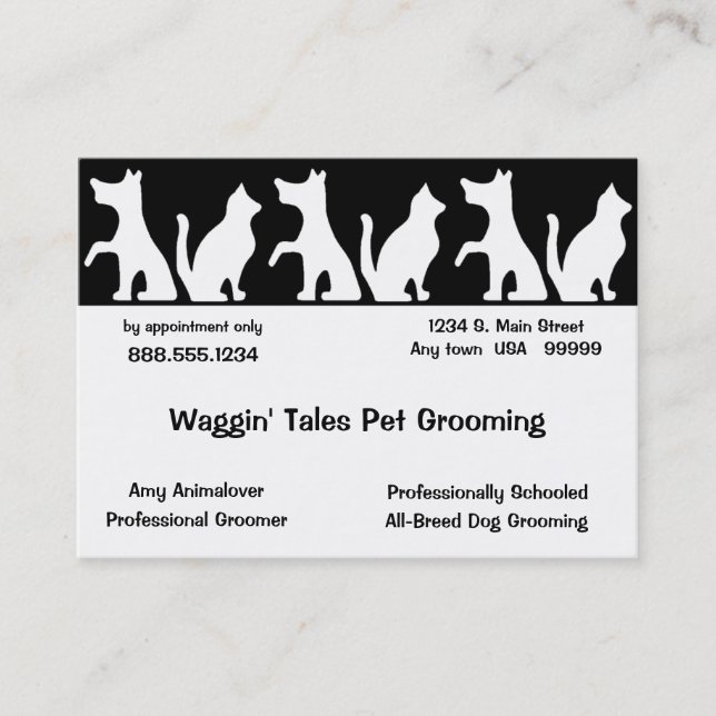 Citas Tarjeta De mascota Grooming Business Y Nombramient (Anverso)