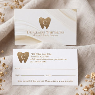 Citas Tarjeta de Monograma Elegante para Dentista Odonto