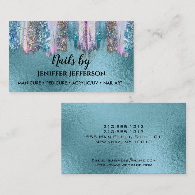 Citas Tarjeta de presentación ARTISTA NAIL (Anverso / Reverso)