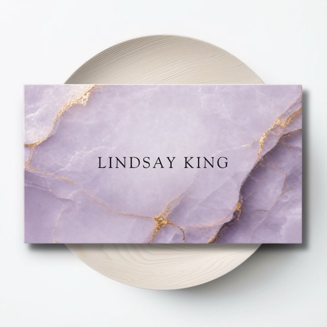 Citas Tarjeta de presentación con código QR de mármol vi (Elegant Violet Marble QR Code Business Card)