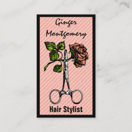 Citas Tarjeta de presentación con estilo de Rosa y tijer