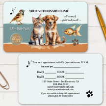 Tarjeta de presentación de clínica veterinaria par