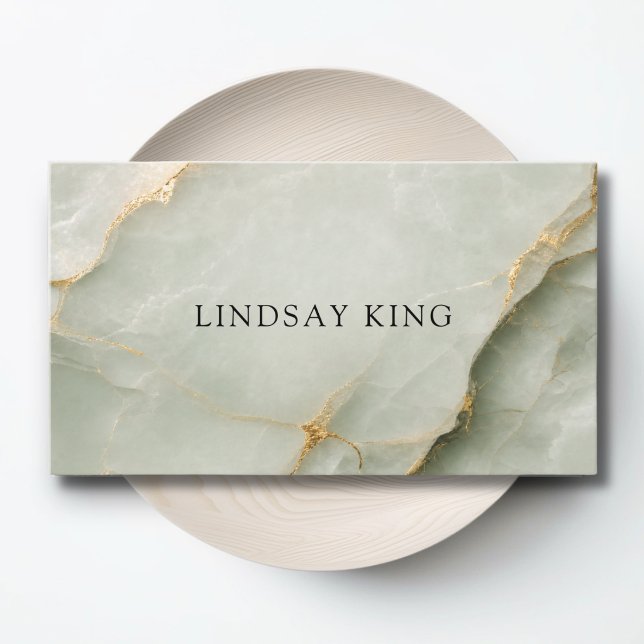 Citas Tarjeta de presentación de código QR de mármol ver (Elegant Sage Green Marble QR Code Business Card)
