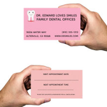 Tarjeta de Presentación de Dentista Rosa - Tarjeta