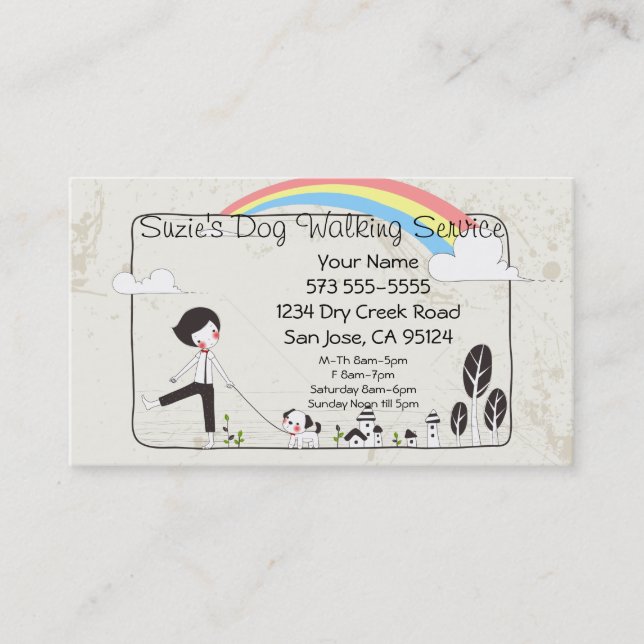 Citas Tarjeta de presentación de Dog Walking Service (Anverso)