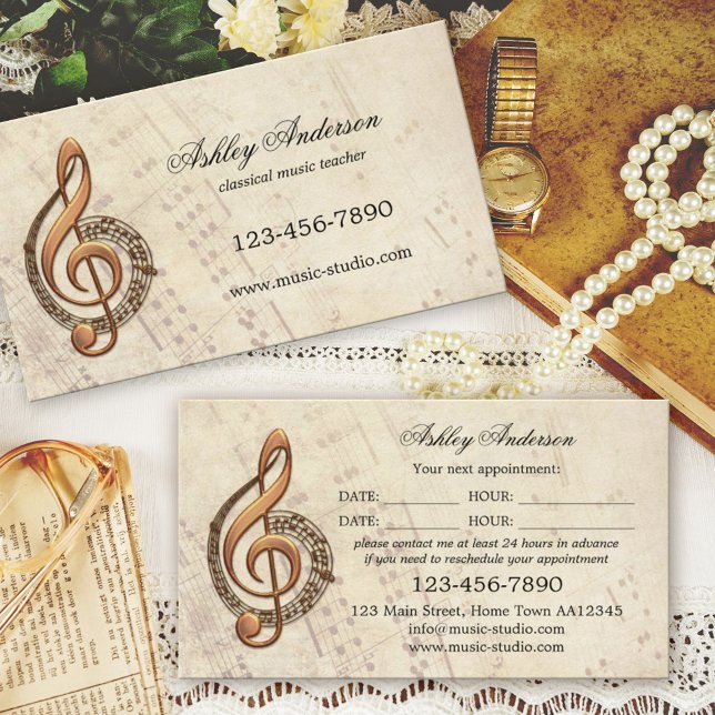 Citas Tarjeta de presentación de profesor de música clás (Subido por el creador)