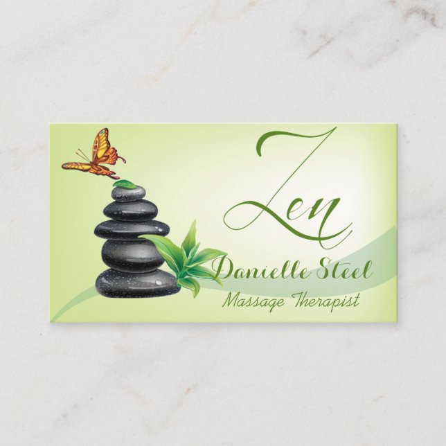 Citas Tarjeta de presentación de terapeuta zen Stones (Anverso)