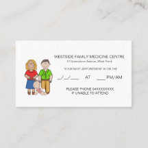 Tarjeta de recordatorio de nombramiento de Médica 