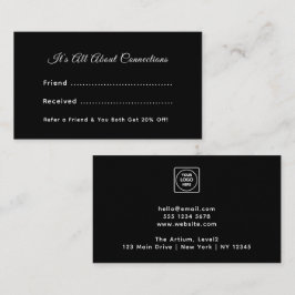Citas Tarjeta de referencia de negocios negra | Redes de