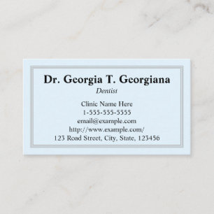 Citas Tarjeta de visita azul clara, simple, profesional