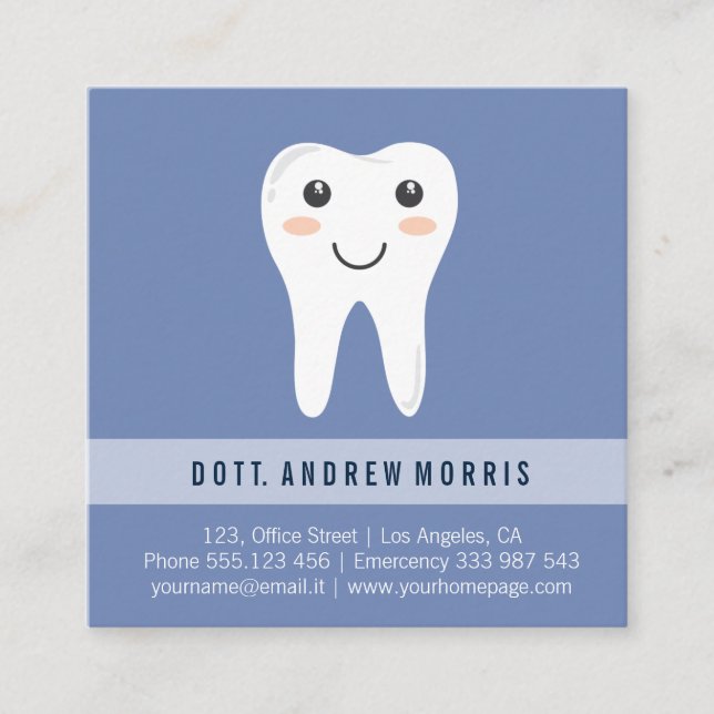 Citas Tarjeta de visita cuadrada sonriente del diente (Anverso)
