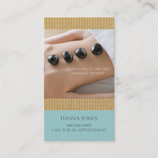 Citas Tarjeta de visita de la terapia del masaje del (Anverso)