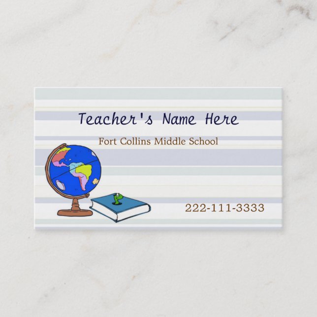 Citas Tarjeta de visita de los profesores del globo (Anverso)