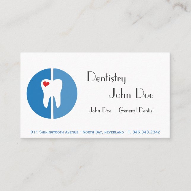 Citas Tarjeta de visita dental de los dientes del (Anverso)