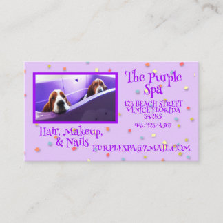 Citas Tarjeta de visita Purple Personalizable Spa