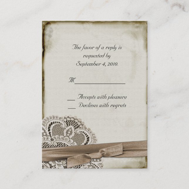 Citas Tarjeta RSVP de Vintage (Anverso)