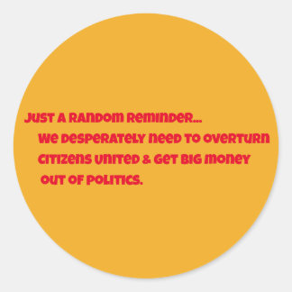 Citizens United Round Pegatina