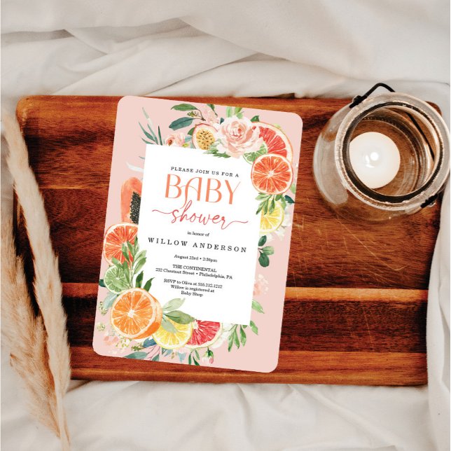 Cítricos tropicales Baby Shower Invitación limón (Subido por el creador)