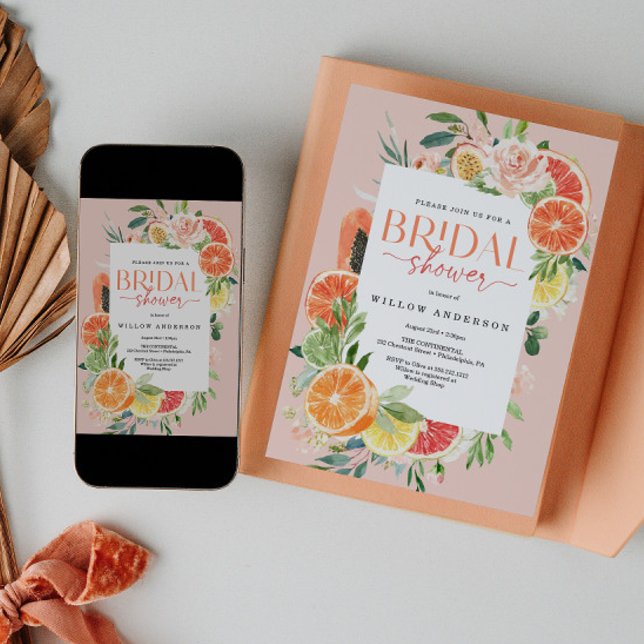 Cítricos Tropicales Ducha Bridal Lemon Invitación (Subido por el creador)