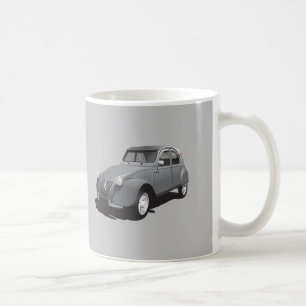 Citroën 2CV - gris - logotipo - taza diy -