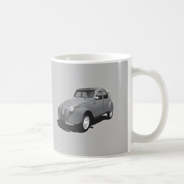 Citroën 2CV - gris - logotipo - taza diy - (Derecha)