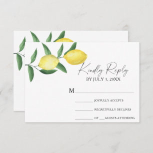 Citrus amarillo - Boda Tarjeta RSVP