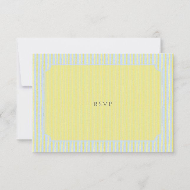 Citrus Blue Pastel Watercolor Wedding RSVP Card (Anverso)