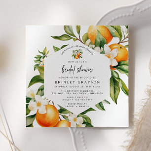 Citrus Bridal Shower Invitación Naranja Mandarin