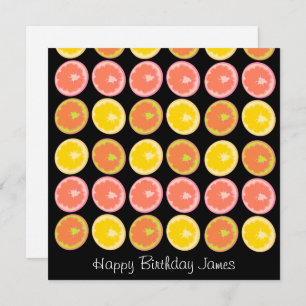 Citrus Candy Lemon Fruit Pattern Cumpleaños