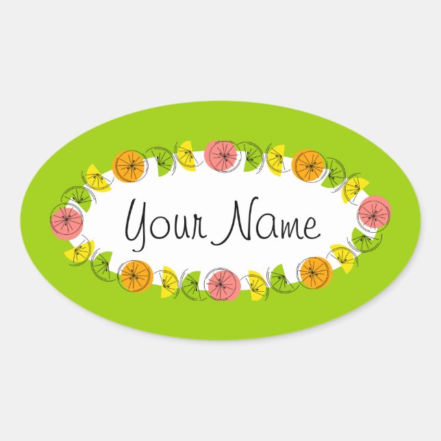 Citrus Circle Green Name pegatina (Anverso)