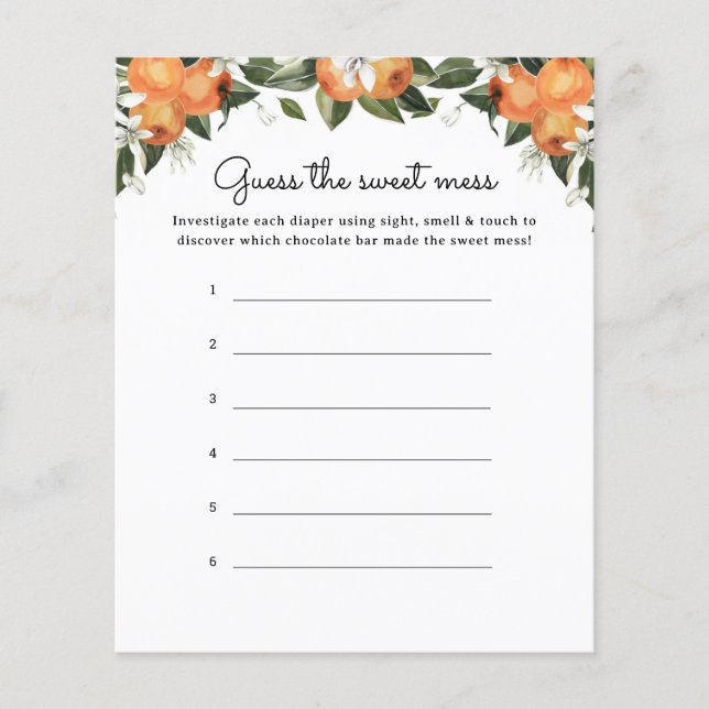 Citrus Cutie Adivinan La Tarjeta De Juego Sweet Me (Anverso)