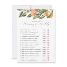 Citrus Cutie Adivinan Quién Ducha Tarjeta De Juego