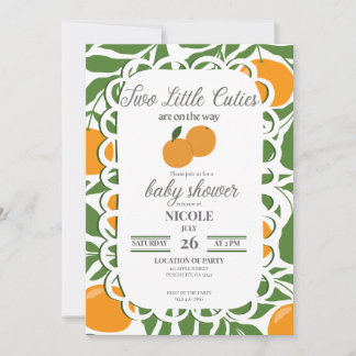 Citrus Dos Pequeñas Cutiés Invitación para Fiesta 