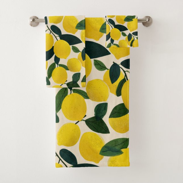 Citrus Fruit Summer Pattern Yellow Lemons (In situ)