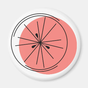 Citrus Imán rosa redondo