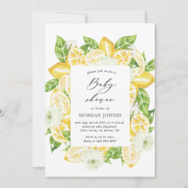 citrus lemon bouquet baby ducha Invitación