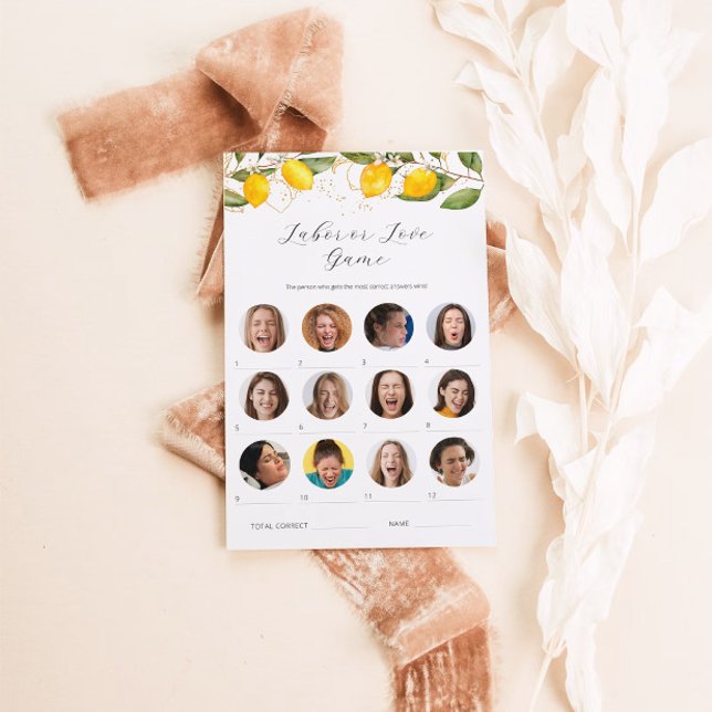 Citrus Lemon Labor o Amo Tarjeta de Juego Baby Sho (Subido por el creador)