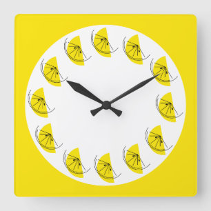 Citrus Lemon Multi reloj cuadrado