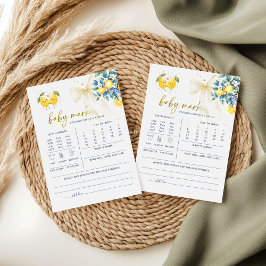 Citrus Lemon Sweetie Baby Predictions Advice Game